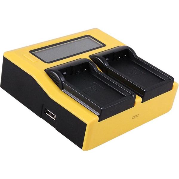 Huismerk Duo oplader voor 2 camera-accu's Panasonic DMW-BLC12 en DMW-BLC12PP - met LCD scherm