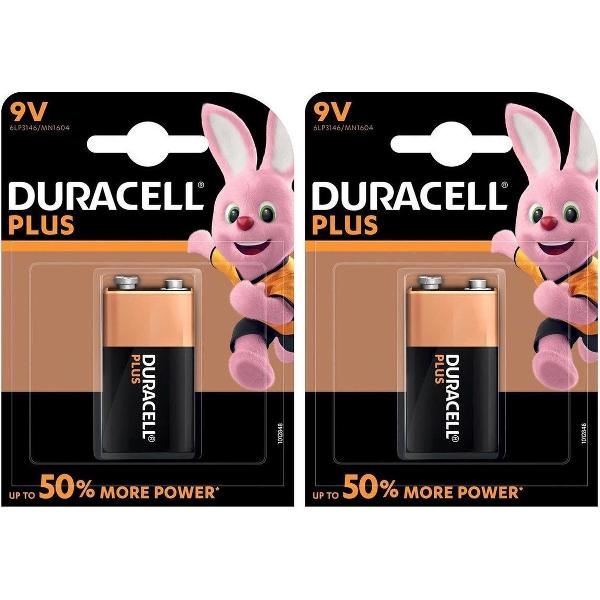 Set van 2x Duracell V9 Plus batterijen alkaline - LR61 - Batterijenen pack - Blokbatterijenen