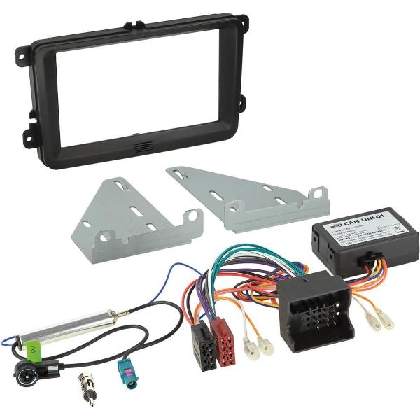 2-DIN Kit Seat - Skoda - Volkswagen - kleur: zwart