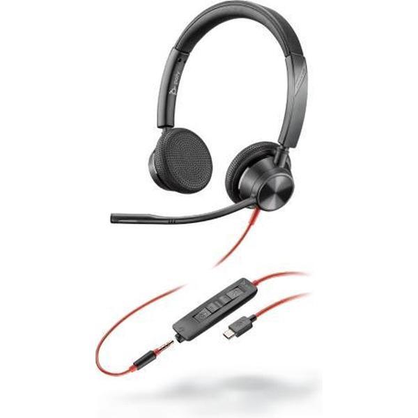 POLY Blackwire 3325 Headset Hoofdband Zwart, Rood