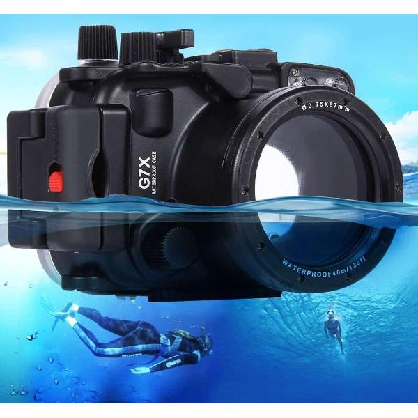 PULUZ 40m onderwater duikbril waterdichte camera behuizing voor Canon G7 X (zwart)