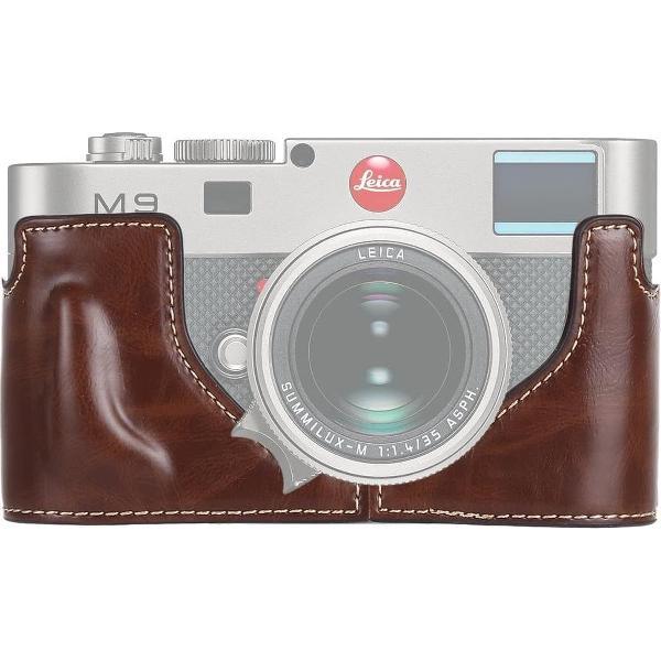1/4 inch draad PU lederen camera half behuizing basis voor Leica M9 (koffie)