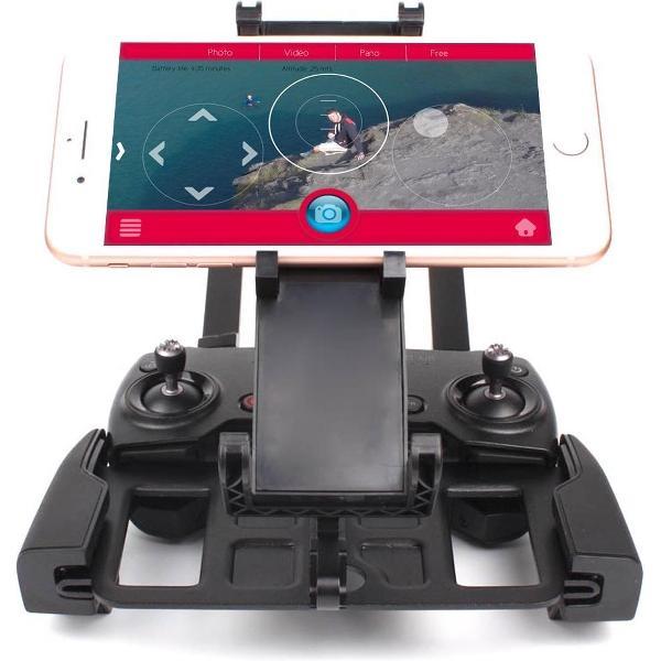 Opvouwbare rekbare draaibare luchtvaart aluminium houder voor DJI Mavic Pro / Air / Spark zender, geschikt voor 5,5-9,7 inch smartphone / tablet (zwart)