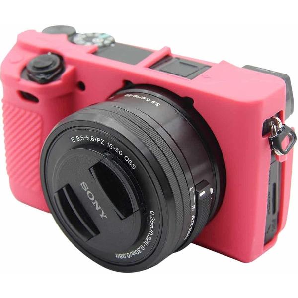 PULUZ zachte siliconen beschermhoes voor Sony ILCE-6300 (rose rood)