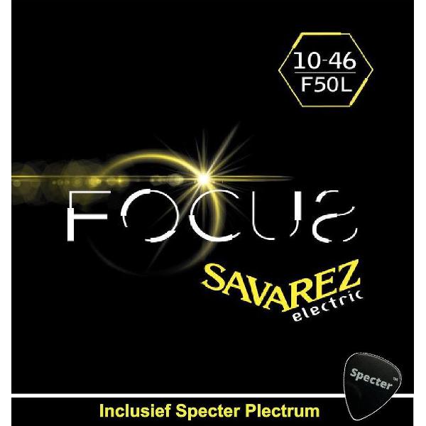 Savarez F50L Focus Premium Gitaarsnaren Voor De Elektrische Gitaar Met Specter Plectrum | Snarenset | Elektrisch | Stalen Snaren