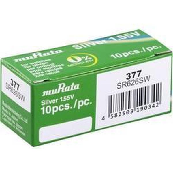 377 Knoopcel Zilveroxide 1.55 V 26 mAh Murata SR626SW-PBWW 10 stuk(s)