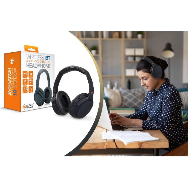 Noise Cancelling Koptelefoon - Zwart - Bluetooth Headset van Dutch Originals