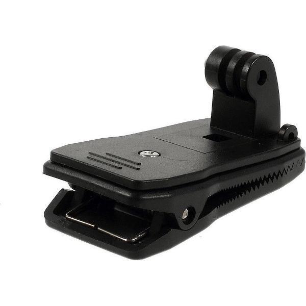 Shop4 - GoPro Max Klem - Knijpklem voor Rugzak, Riem of Pet Zwart