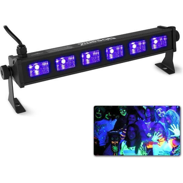 BeamZ BUV63 Blacklight bar met 6 UV LED's van 3W per LED