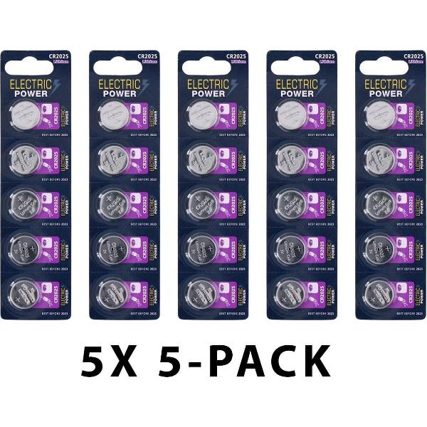 Electric Power Knoopcel Batterijen CR2025 – Voordeelverpakking 25 stuks