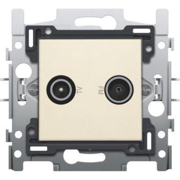 Coax-aansluiting 2x enkelvoudig EDU tv + FM. crÃ¨me