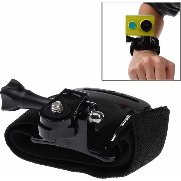 GP110 Armgordel / polsband + Connecter Mount voor GoPro NIEUWE HERO / HERO6 / 5/5 sessie / 4 sessie / 4/3 + / 3/2/1, Xiaoyi en andere actiecamera's (zwart)