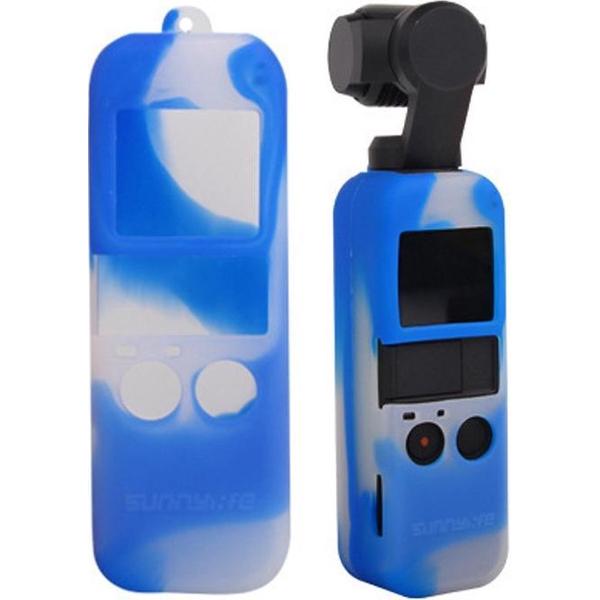 Antislip stofdichte hoes Siliconen hoes voor DJI OSMO Pocket (wit blauw)