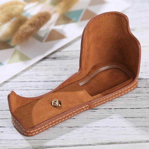 1/4 inch draad PU lederen camera half behuizing basis voor Sony ILCE-5100 / A5100 (bruin)