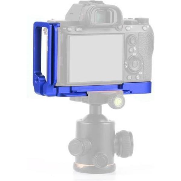 PULUZ 1/4 inch Verticale Shoot Quick Release L Plate Bracket Base Holder voor Sony A9 (ILCE-9) / A7 III / A7R III (Blauw)
