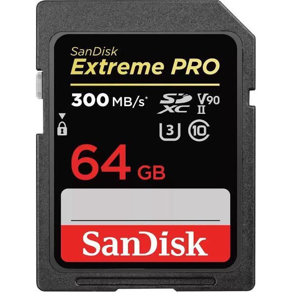 SanDisk SDXC Extreme Pro 64GB (V90/U3/UHS-II/Cl.10/R300/W260)