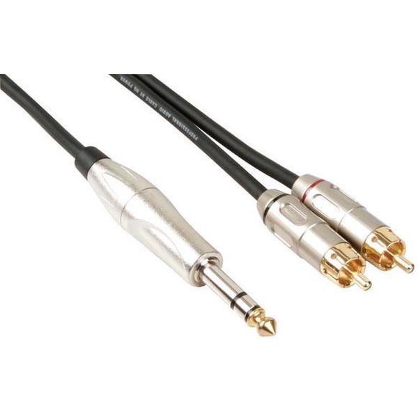 Professionele Audiokabel, 2 X Rca Mannelijk Naar Stereojack 6.35Mm (6M)