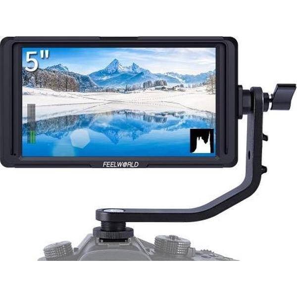 FEELWORLD F6S Full HD 1920x1080 5,0 inch IPS-scherm DSLR-camera Veldmonitor met kantelarm, ondersteuning voor 4K HDTV-invoer / uitvoer