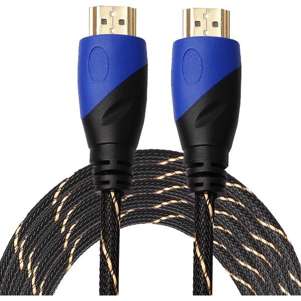 HDMI kabel 5 meter - HDMI naar HDMI - 1.4 versie - High Speed - HDMI 19 Pin Male naar HDMI 19 Pin Male Connector Cable - Nylon black line