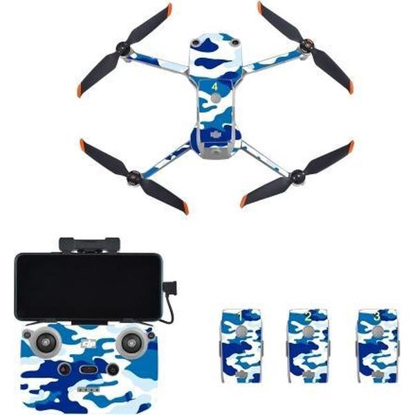 STARTRC-drone + afstandsbediening + batterijbeschermende PVC-sticker voor DJI Air 2S (camouflageblauw)