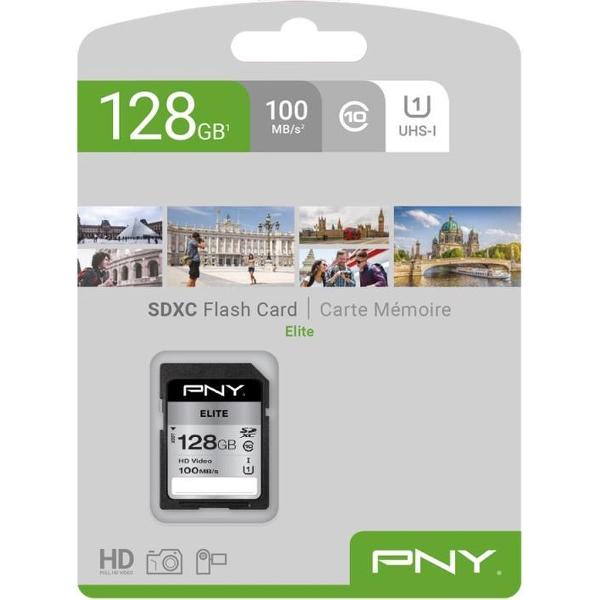 PNY Elite flashgeheugen 128 GB SDXC Klasse 10 UHS-I