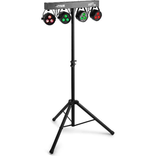 MAX Partybar07 lichtset op accu - 4 PAR spots + standaard