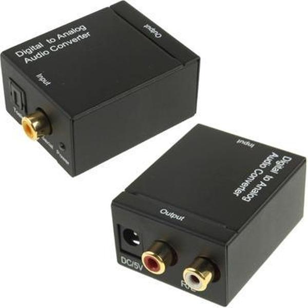Digitale optische coaxiale Toslink naar analoge RCA Audio Converter (zwart)