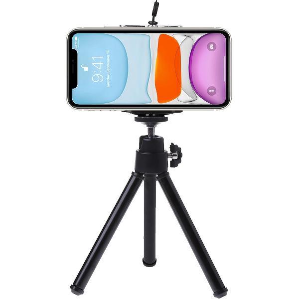 Tripod Smartphone Mini Camera Statief Aluminium Universeel - Zwart