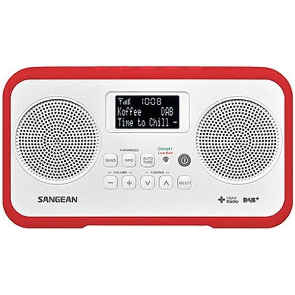 Sangean DPR-77 - DAB Radio - Draagbare Radio met DAB+ en FM - Wit / Rood