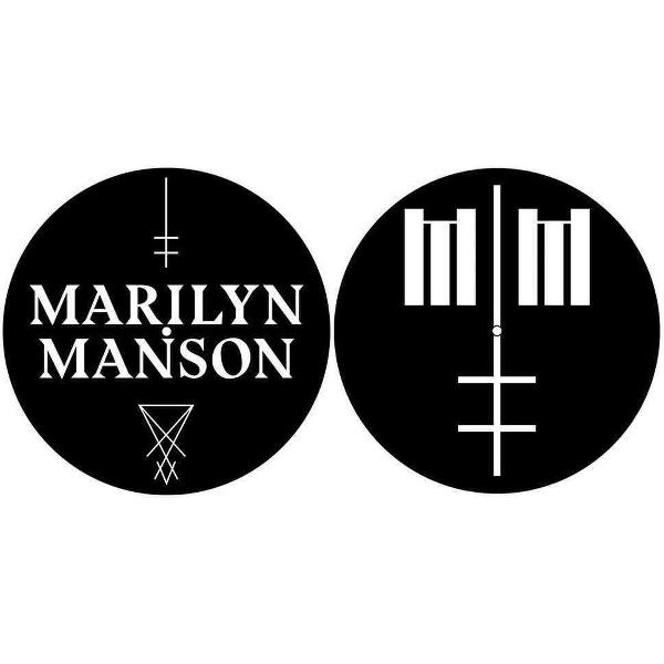 Marilyn Manson Platenspeler Slipmat Logo/Cross Zwart