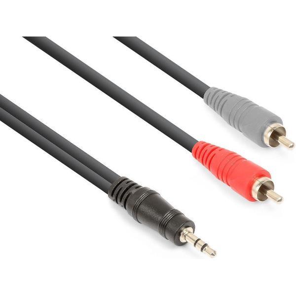 Vonyx audiokabel voor verbinding van een telefoon, tablet, pc, laptop op een versterker, actieve speaker, etc. - 6 meter
