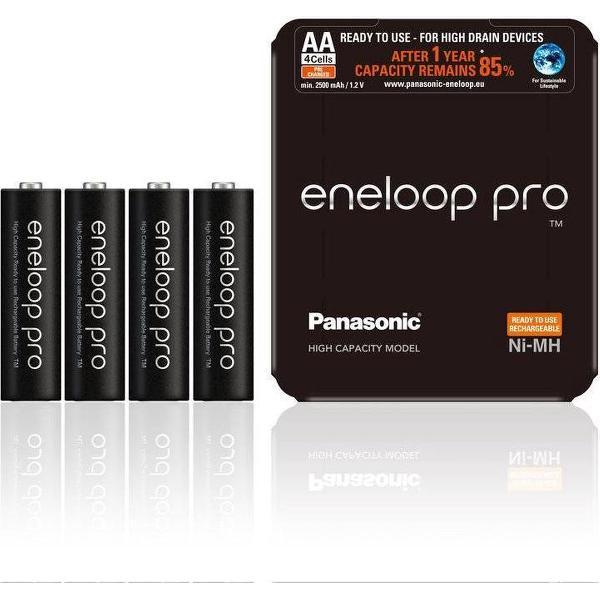 Panasonic eneloop PRO Sliding AA R6 2550mAh 1.2V Oplaadbare Batterij - 4 Stuks