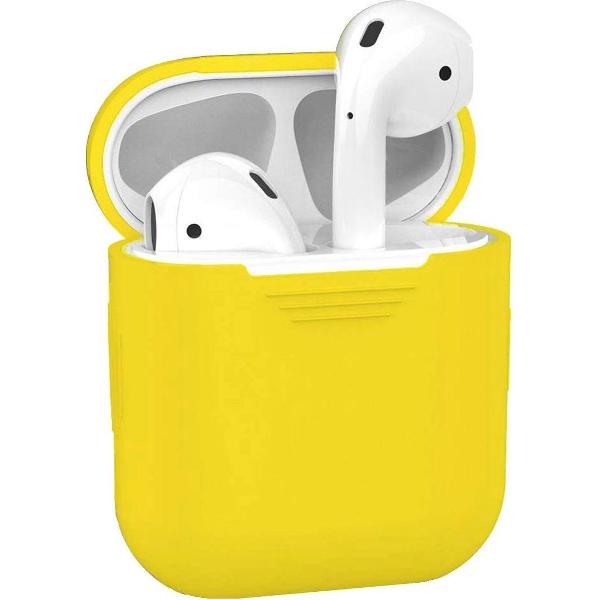 Siliconen Bescherm Hoesje Cover Hoes voor Apple AirPods 2 Case - Geel
