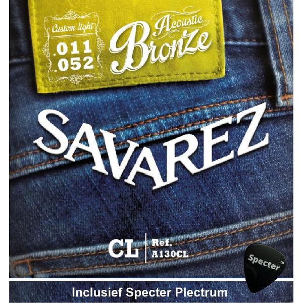 Savarez A130CL Premium Gitaarsnaren Voor De Akoestische Gitaar Met Specter Plectrum | Snarenset | Akoestisch | Stalen Snaren