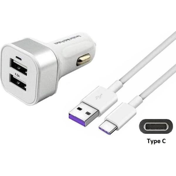 4,8A Auto oplader en 2,0 m oplaadkabel. Autolader adapter met USB C stekker. Past ook op Archos tablet. O.a. Oxygen 101s, Sense 101x