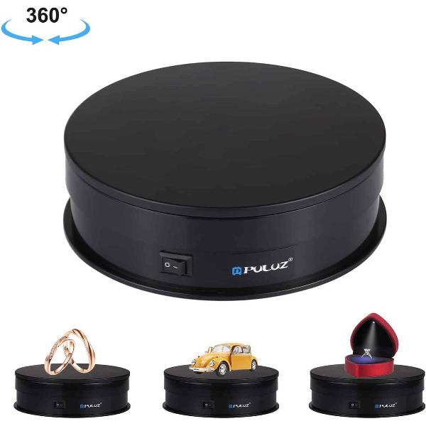 PULUZ 15cm USB elektrische roterende draaitafel displaystandaard video-opname rekwisieten draaitafel voor fotografie, belasting 15kg (zwart)