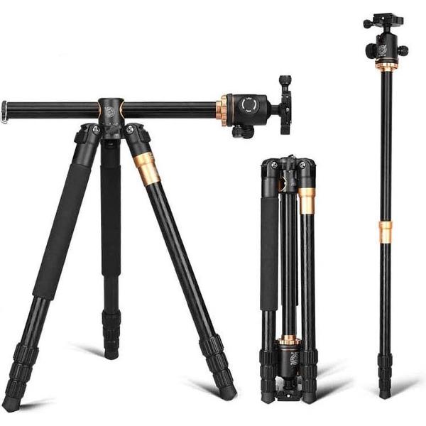 QZSD Q999H Aluminium Camera Statief Video Monopod Professioneel Uitschuifbaar Statief met Quick Release Plate en Balhoofd