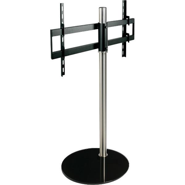 Cavus Sphere L 100cm Design Tv Vloerstandaard - Hoogglans Zwart Glas & RVS - Tv meubel geschikt voor 32-65 inch tot 30 kg - VESA 600x400