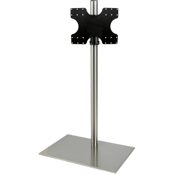 Cavus RVS vloerstandaard met rechthoekige RVS voet voor schermen tot 55 inch - 150 cm hoog