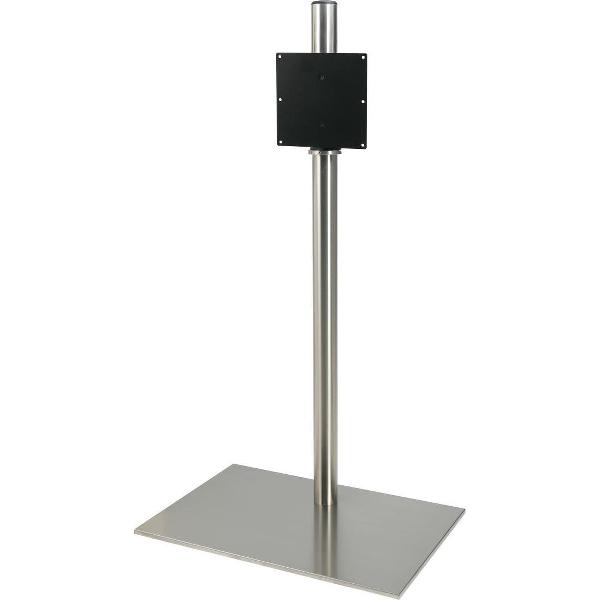 Cavus RVS vloerstandaard met rechthoekige RVS voet voor schermen tot 55 inch - 120 cm hoog