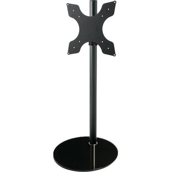 Cavus Sphere L 150 cm Design Tv Vloerstandaard - Hoogglans Zwart Glas & Trendy zwart staal - Tv meubel geschikt voor 32-65 inch tot 30 kg - VESA 400x400 300x300 200x200