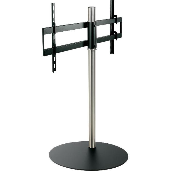 Cavus RVS vloerstandaard met zwarte ovalen voet voor schermen tot 55 inch - 100 cm hoog