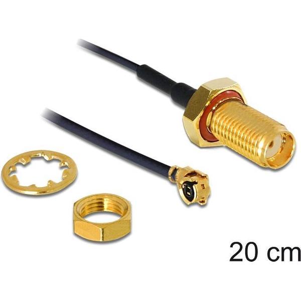 DeLOCK Waterproof SMA (v) - MHF IPEX (v) kabel - U.FL-LP-068 - 0,20 meter