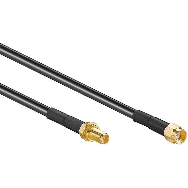 Goobay RP-SMA (m) - RP-SMA (v) verlengkabel - LMR195/RF195 - 50 Ohm / zwart - 2 meter