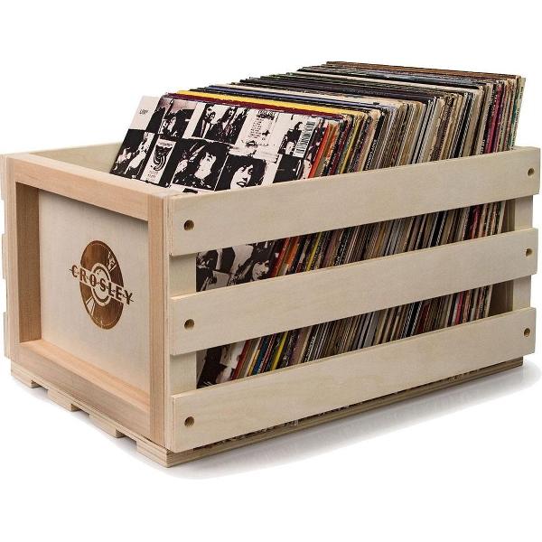 Crosley LP Opslag Krat - Hout - met Gebrand Logo