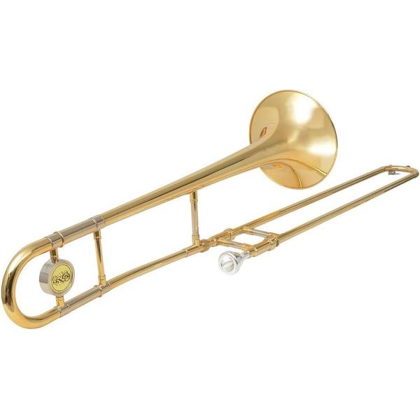 vidaXL Trombone messing met goudlak Bb