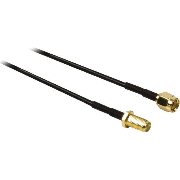 Nedis RP-SMA (m) - RP-SMA (v) verlengkabel - RG174 - 50 Ohm / zwart - 3 meter