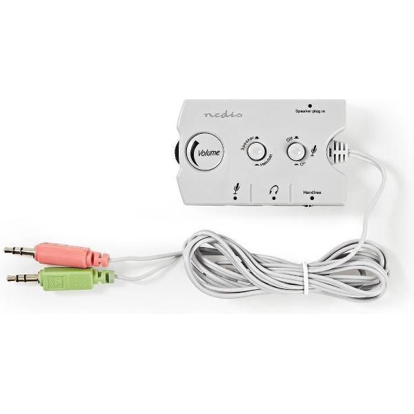 Analoge Audioswitch | 2x 3,5 mm male | 3x 3,5 mm female + 2,5 mm female | ivoor