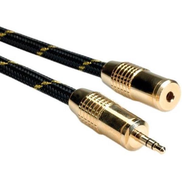 ROLINE GOLD 5m Audio-Verlängerungskabel [Klinke 3,5mm Stecker -> Klinke 3,5mm Buchse]