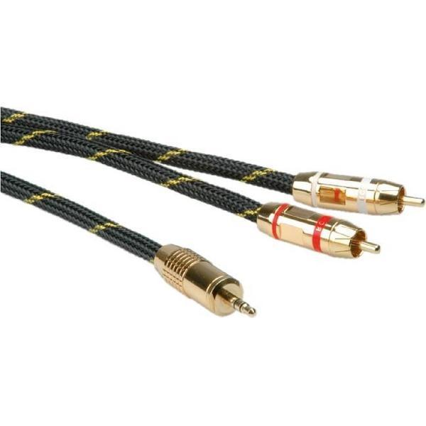 Roline 3,5mm Jack - Tulp stereo audio kabel - 5 meter